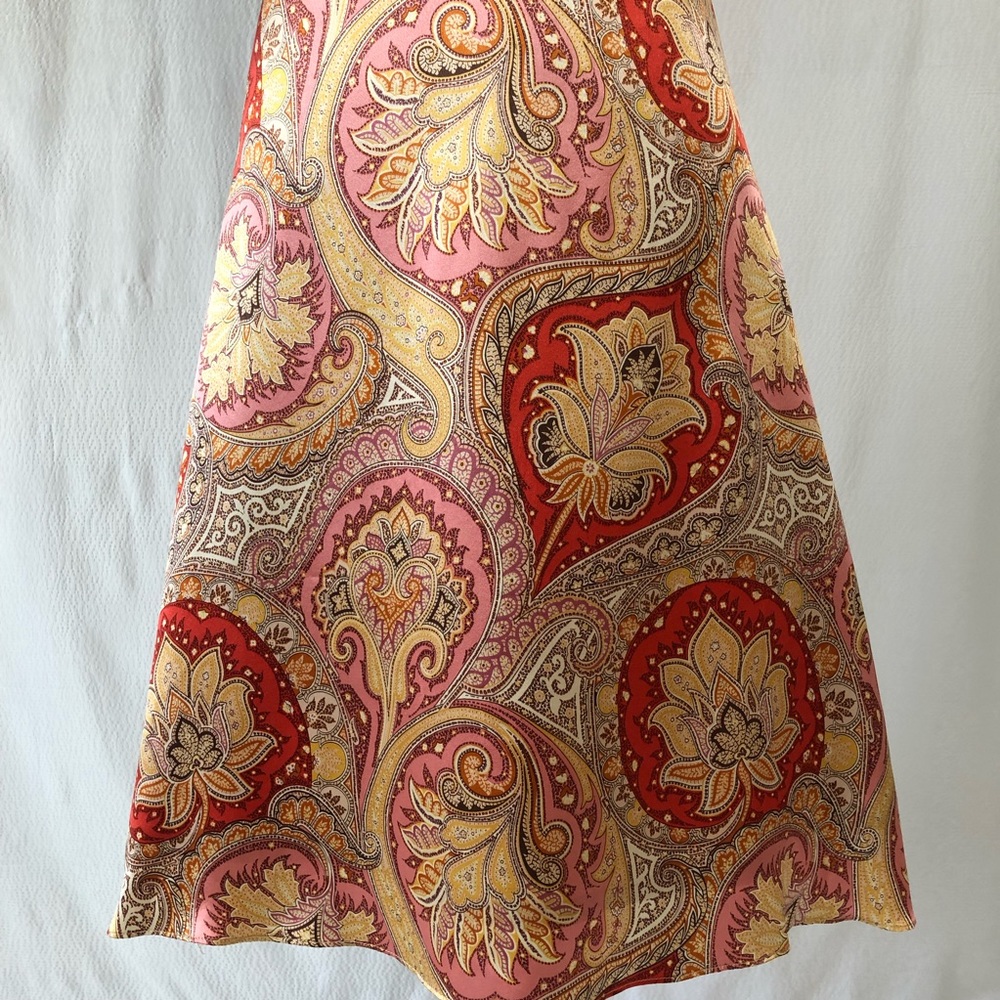 Jane Hamill Gold and Pink Paisley Silk  Dress - Picture 4 of 8